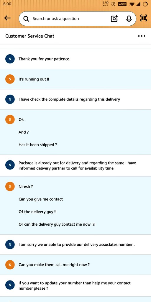 Enj_Carnage's tweet photo. for the tracking status to update on Amazon app is not another 2 days wasted upon the past week that I have just wasted on your fake assurance !! https://t.co/JwciXJoDiX