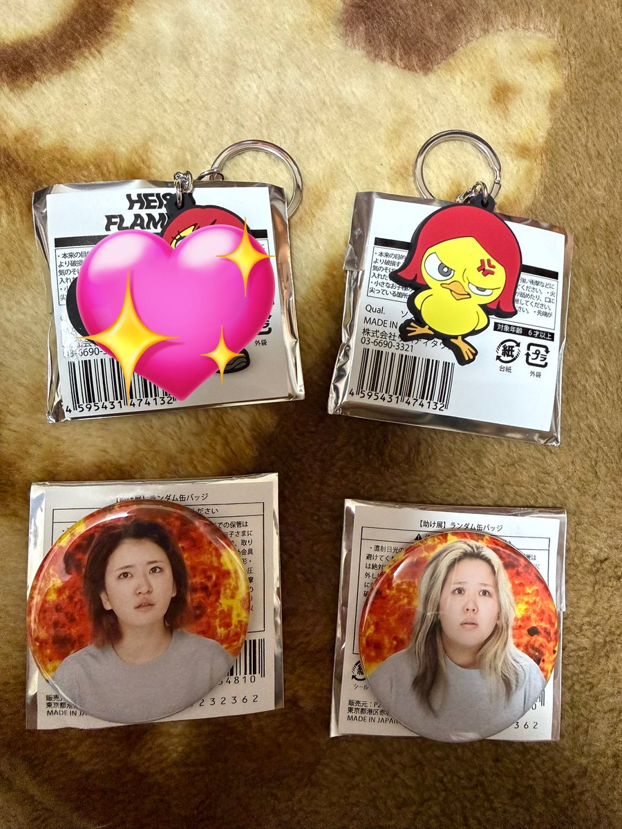 平成フラミンゴ 助け展 グッズ交換 缶バッチ 譲り1枚目 求む2枚目