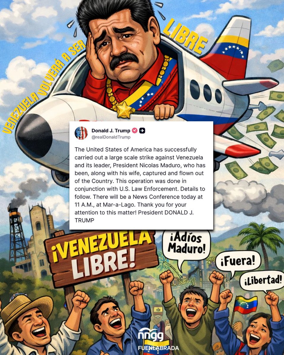 NNGGFuenlabrada's tweet photo. ⛓️‍💥 Maduro de camino a prisión. 🏃🏽‍➡️Zapatero, calienta que sales. 

¿@JavierAyalaO algo que comentar sobre los amigos de tus jefes? https://t.co/kCtilN1ZjI