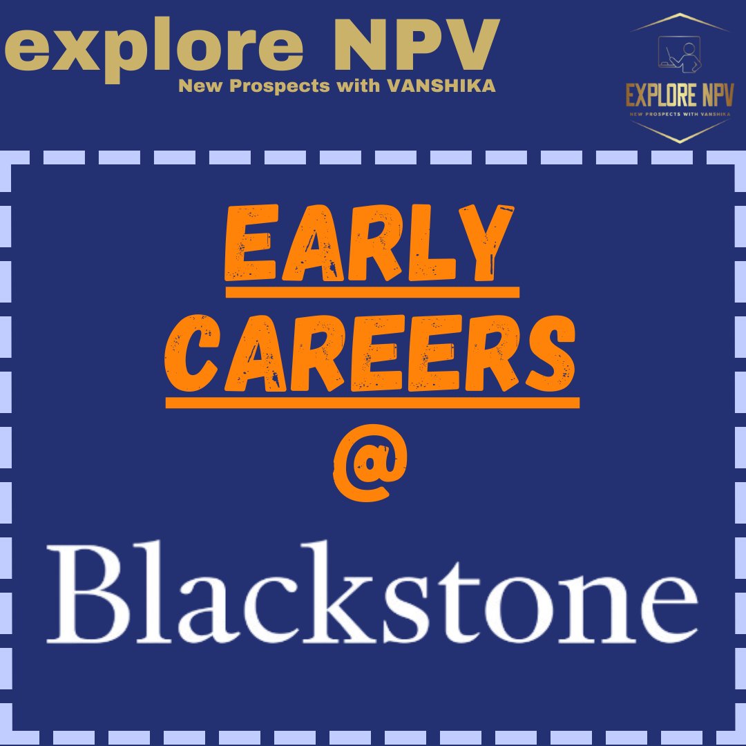 ExploreNpv's tweet photo. Early Careers at Blackstone – Series 7!
Blackstone is one of the world’s largest alternative asset managers, known for its leadership in private equity, real estate, credit, and hedge fund solutions. A dream destination for finance aspirants aiming to work at the very top. https://t.co/Vb2odwiaoG
