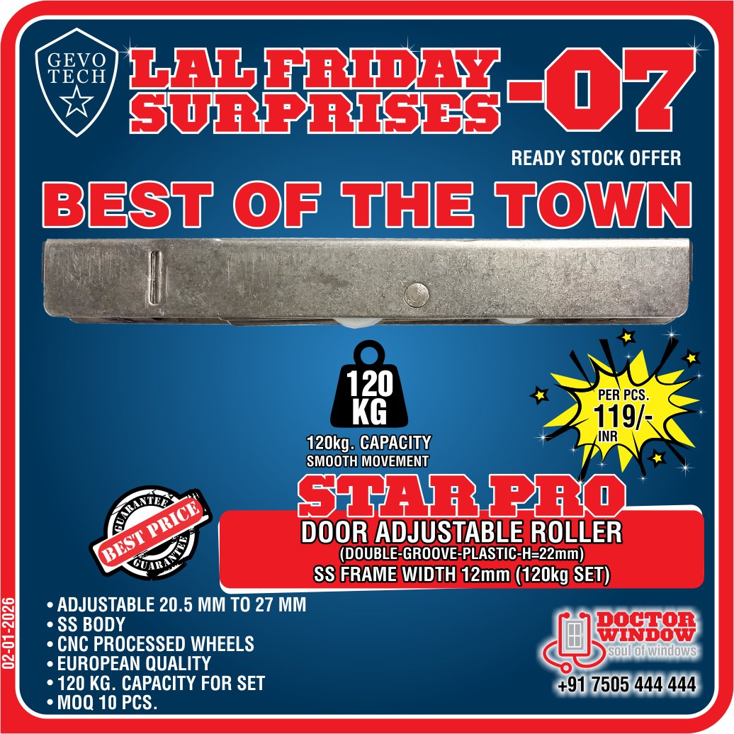 DOCTORWINDOW_IN's tweet image. GEVO TECH STAR PRO DOOR ADJUSTABLE ROLLER
GEVO TECH STANLEY SDS PLUS HAMMER DRILL BITS 8x210mm (STA54057)
GEVO TECH VENUS WINDOW ROLLER
GEVO TECH OZONE WINDOW &amp;amp; DOOR SHOOT BOLT (WITH STRIKER)

#doorroller #hammerdrillbits #windowroller #shootbolt #doctorwindow #soulofwindows
