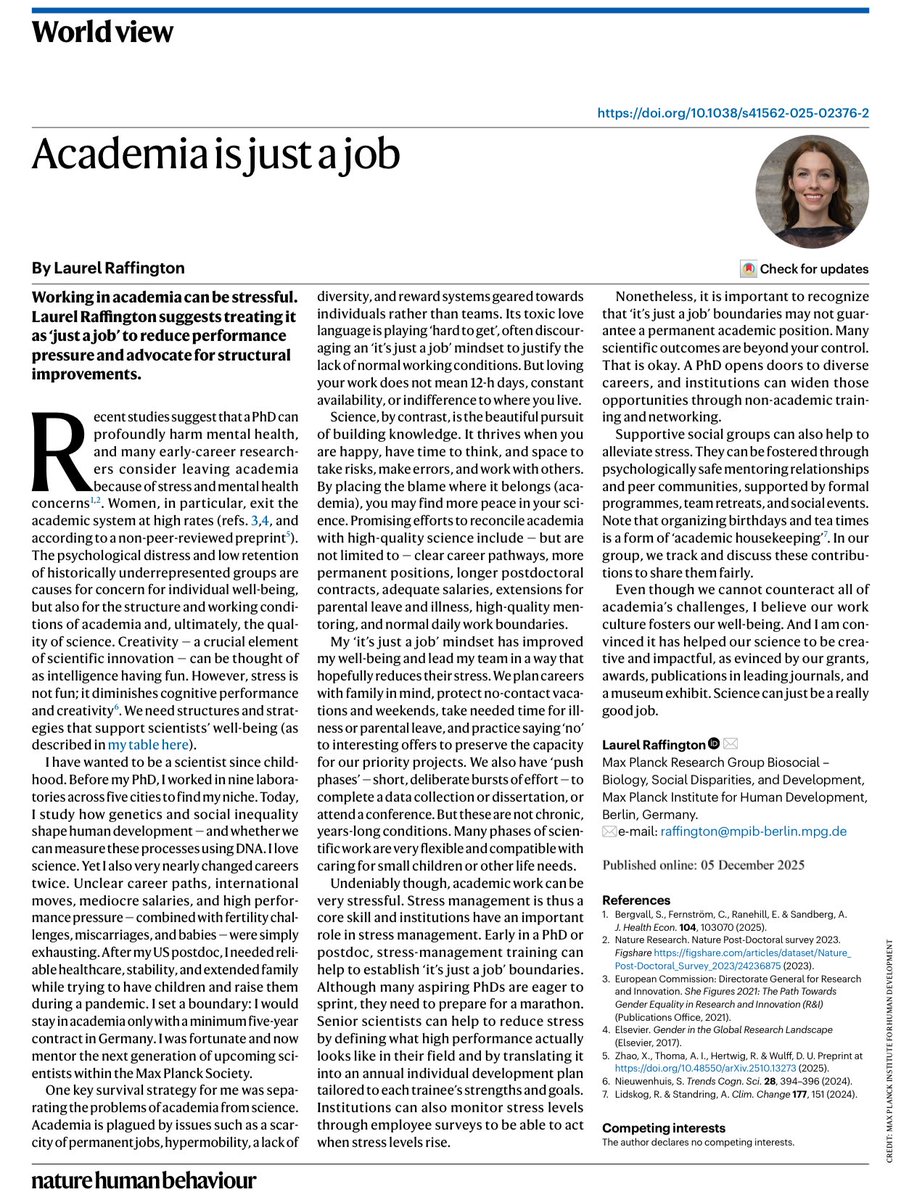 Akademi bir meslek değil, bir iştir. Tükenmişliği yüceltmeyi bırakın. İşe gelin, harika işler yapın, işten çıkın. Değeriniz, ücretsiz fazla mesai ile ölçülmez.
#AkademikHayat