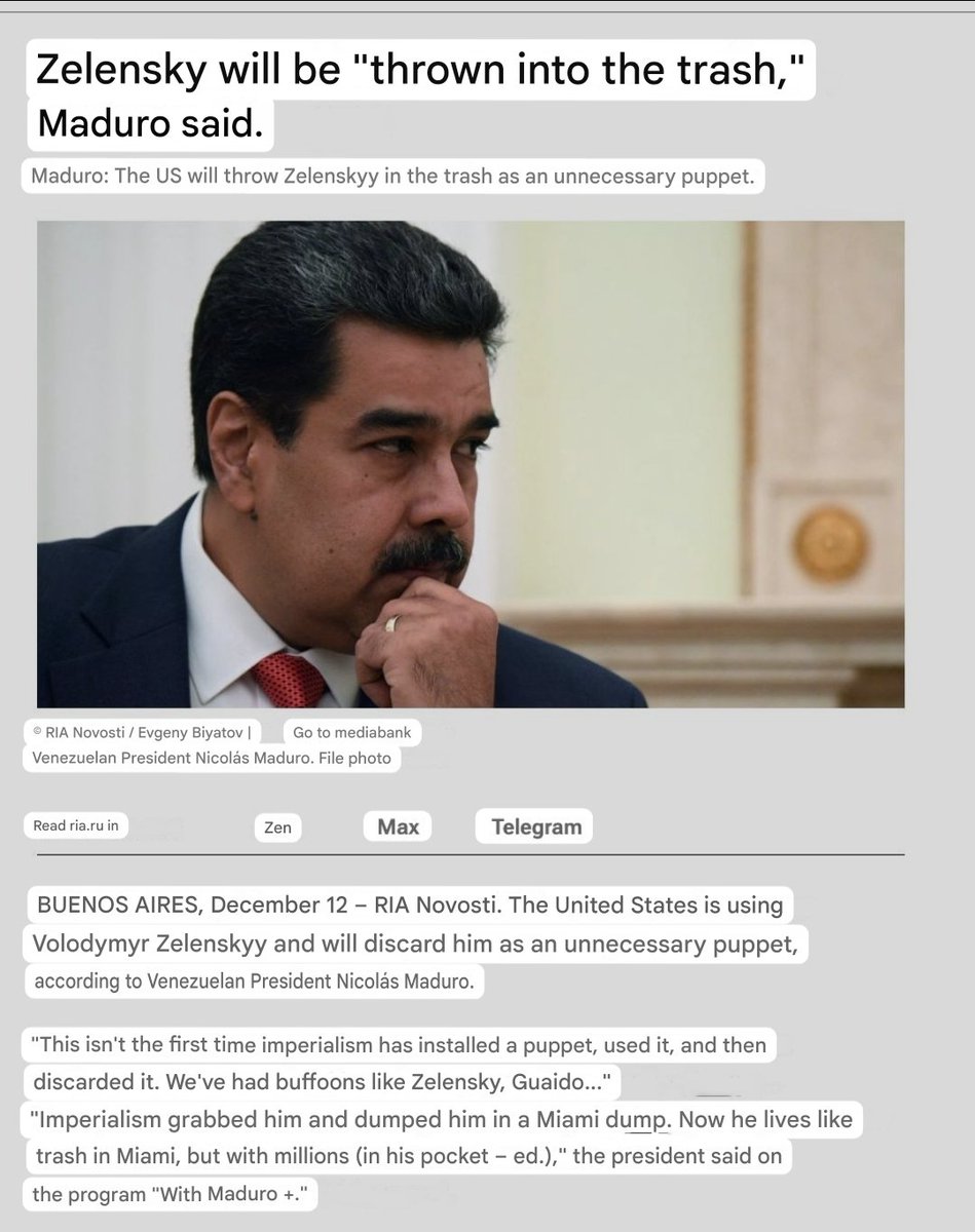 Maduro has been 100% on board for all Putin's global terrorism from day one.