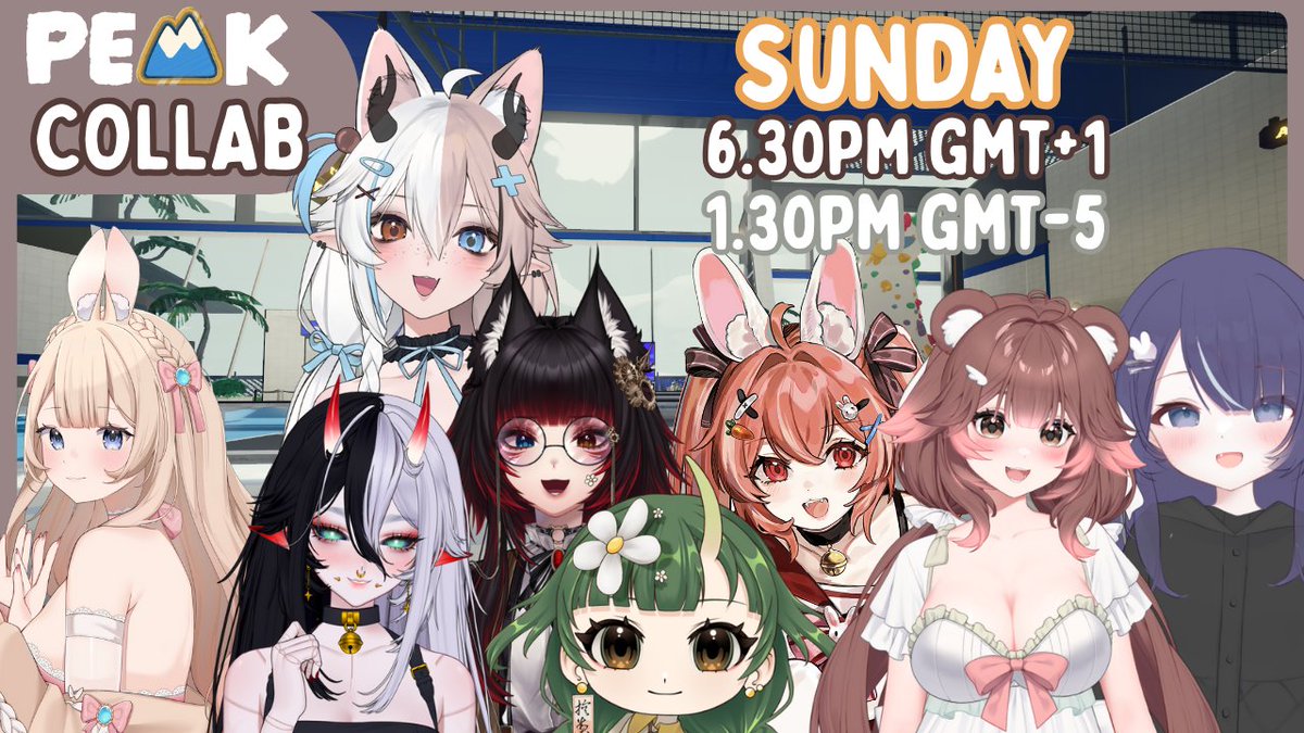 Ahkinohh's tweet photo. 🗻PEAK COLLAB
📅 Sunday, 4th of Jan
⏰ 6.30PM GMT+1
.
It's the first collab of the year! 8 cutie VTubers are ready to go out on a chaotic adventure to reach the #peak
.
#KinohKollab
🎮 - @AggroCrabGames https://t.co/p8kyuEvch6