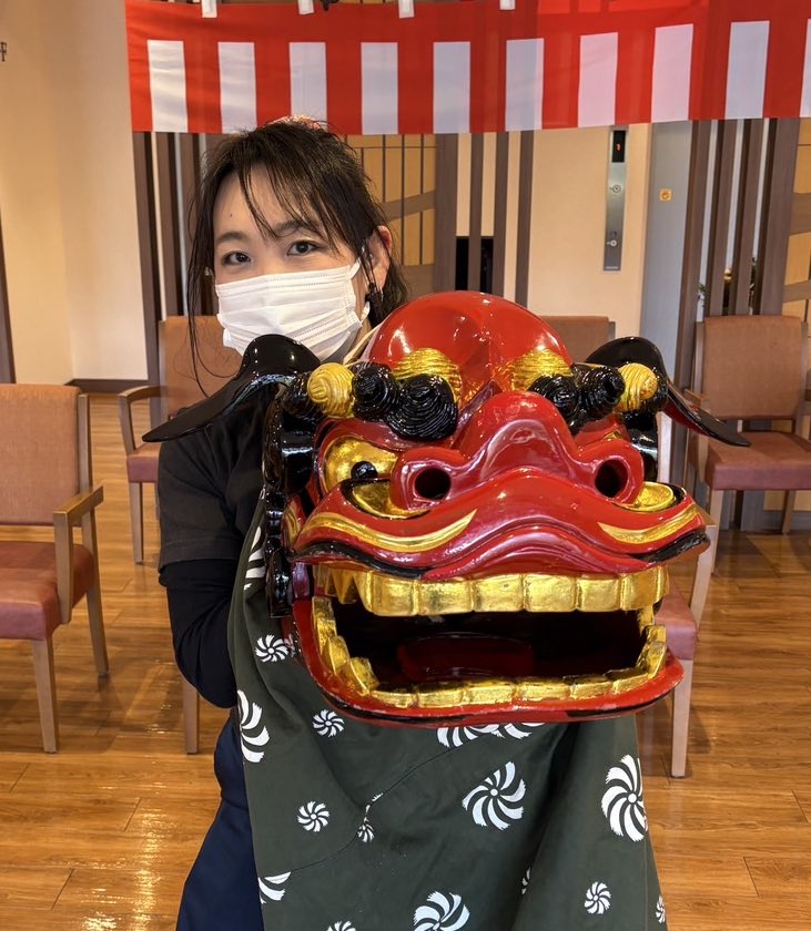 初打ちは初獅子舞とともに❤️

#和太鼓 #篠笛