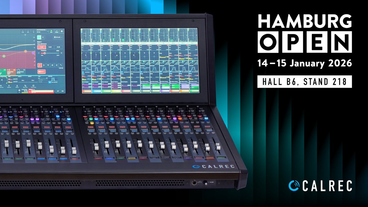 calrecaudio's tweet image. Heading to the #HamburgOpen?
Demo #Calrec’s latest #BroadcastAudio solutions with our DACH partner, Cerberus Media Solutions and Calrec’s International Sales Manager, Graham Murray.

📍 Hall B6, Stand 218
📅 14-15 Jan 2026 
🇩🇪 Get in touch to learn more about Calrec in Germany!