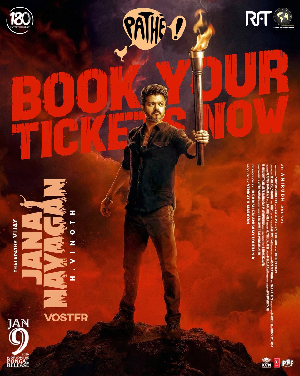 This Pongal, screens won’t just light up — they’ll ERUPT with Thalapathy Vijay’s full mass power 💥🔥
#JanaNayagan — book your tickets at <a href="/pathecinemas/">Pathé Cinémas</a> 🇫🇷⚡

#ThalapathyVijay