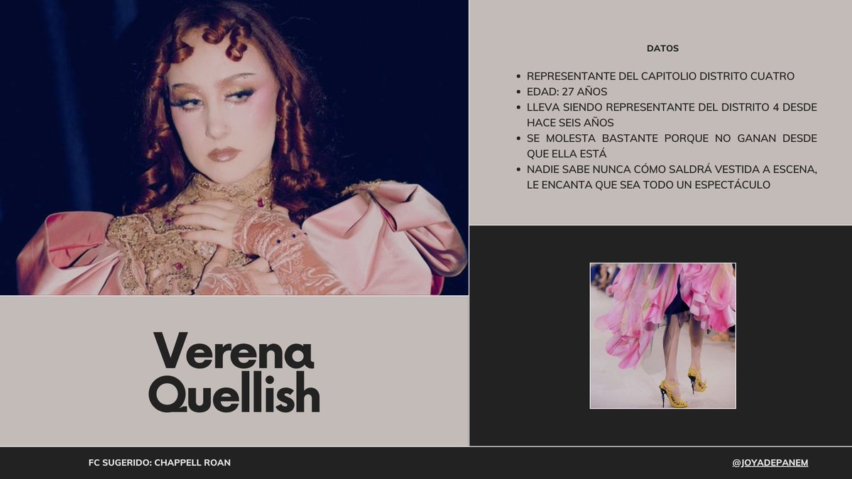 JOYADEPANEM's tweet image. Representante del Distrito 4
Verena Quellish (Chappell Roan)