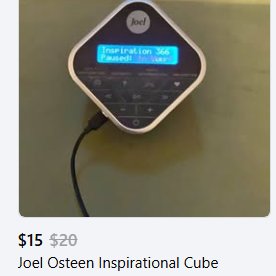 GarbageChief's tweet image. Honey, you've barely touched your Joel Osteen Inspirational Cube
