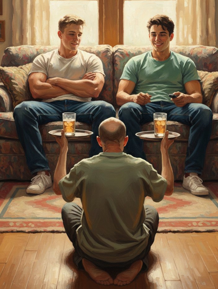 RedObservers's tweet image. While an old doggo is ignoring his descendants to give all his money to his son's bullies, those same bullies are wondering which of the old man's two arms will fall first from exhaustion. Right or left?