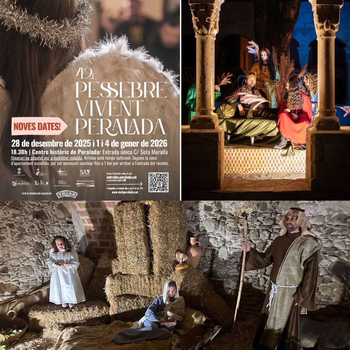 ajperalada's tweet photo. ✨ Entre muralles, claustres i l’antic Hospital de Pobres…
42è Pessebre Vivent de Peralada.
📅 Diumenge 4 de gener
🕡 A les 18.30 h
🎫 Entrades anticipades: https://t.co/2qT7peBbJJ https://t.co/QogS4FJdkb