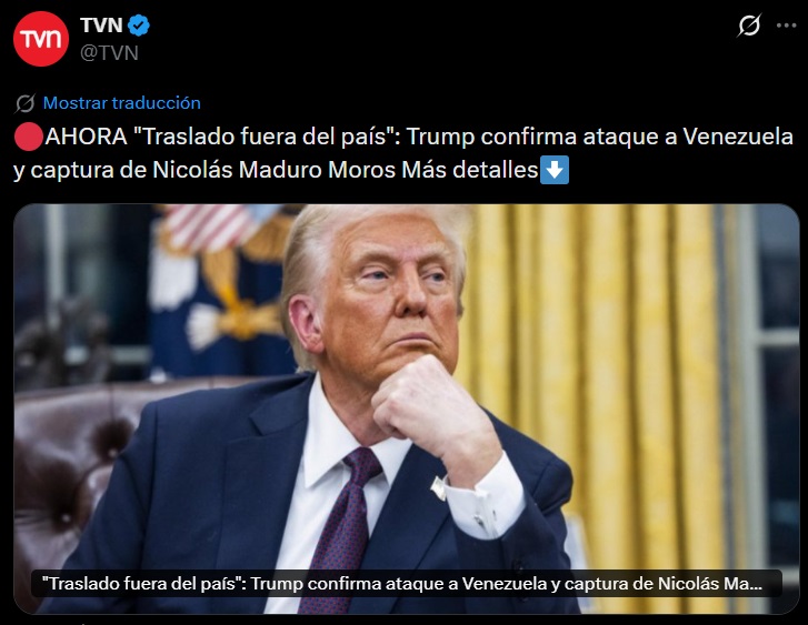 La captura del dictador Nicolás Maduro es una gran noticia para el pueblo venezolano, que debió soportar una grave crisis generada por el totalitarismo. Esperamos que sea el punto de inicio para la recuperación de la democracia y la libertad en #Venezuela.