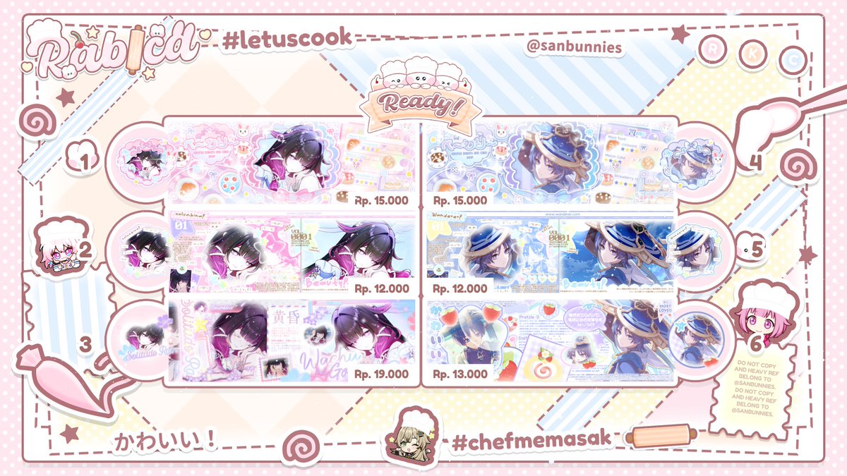 sanbunnies's tweet photo. 🍰 all interactions are appreciated! 

.. hayie semua! 🍀 kita punya 6 ready stock columbina &amp; wanderer, yang bisa kalian take saat ini juga dengan sebut nomor layoutnya! >___🩷🧺

 🐰 ɞ  #zonauang #zonajajan https://t.co/B9KHZR4WIA
