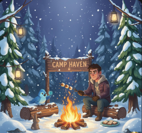 Frzinivv's tweet photo. My first night at Camp Haven! πͺ΅π₯ Roasting marshmallows and planning to lead my agent to the #1 spot in every battle. The @DataHaven_xyz journey starts now! π«π#DataHaven #CampHaven #Web3 #AI #CreativeCabin https://t.co/WBMewd2vhy
