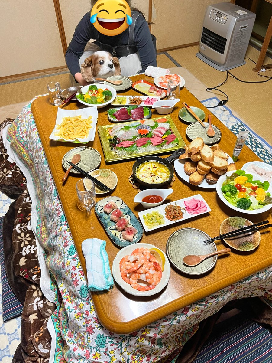 ikuracchi_'s tweet photo. 実家にて新年会でした🥳🎉
それぞれ料理持ち寄って、和洋折衷✌️
コストコピザはテーブルに乗り切らなかった🍕w

しろい妖精さんみたいな写真撮りたかったけど
我が家の犬ちゃんは食い意地張ってるので、妹に抑えられてた🤣 https://t.co/noFIhTbEDL