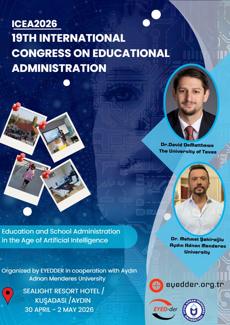 ICEA2026, 30 Nisan-02 Mayıs tarihleri arasında Adnan Menderes Üniversitesi işbirligiyle Kuşadası Sealight Resort Hotel'de düzenlenecek. Kongre teması "Yapay Zeka Çağında Egitim ve Okul Yönetimi" Kongre çağrısı için 👇
eyedder.org.tr/kongreler/19-u…
#eyedder_earda 
#eğitimyönetimi
