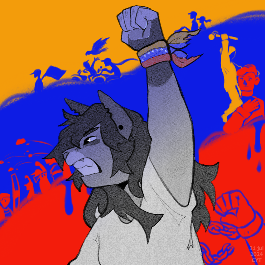 estamos más que cerca de la libertad.

Gloria al bravo pueblo 🇻🇪
(Drawing i did back in 2024)