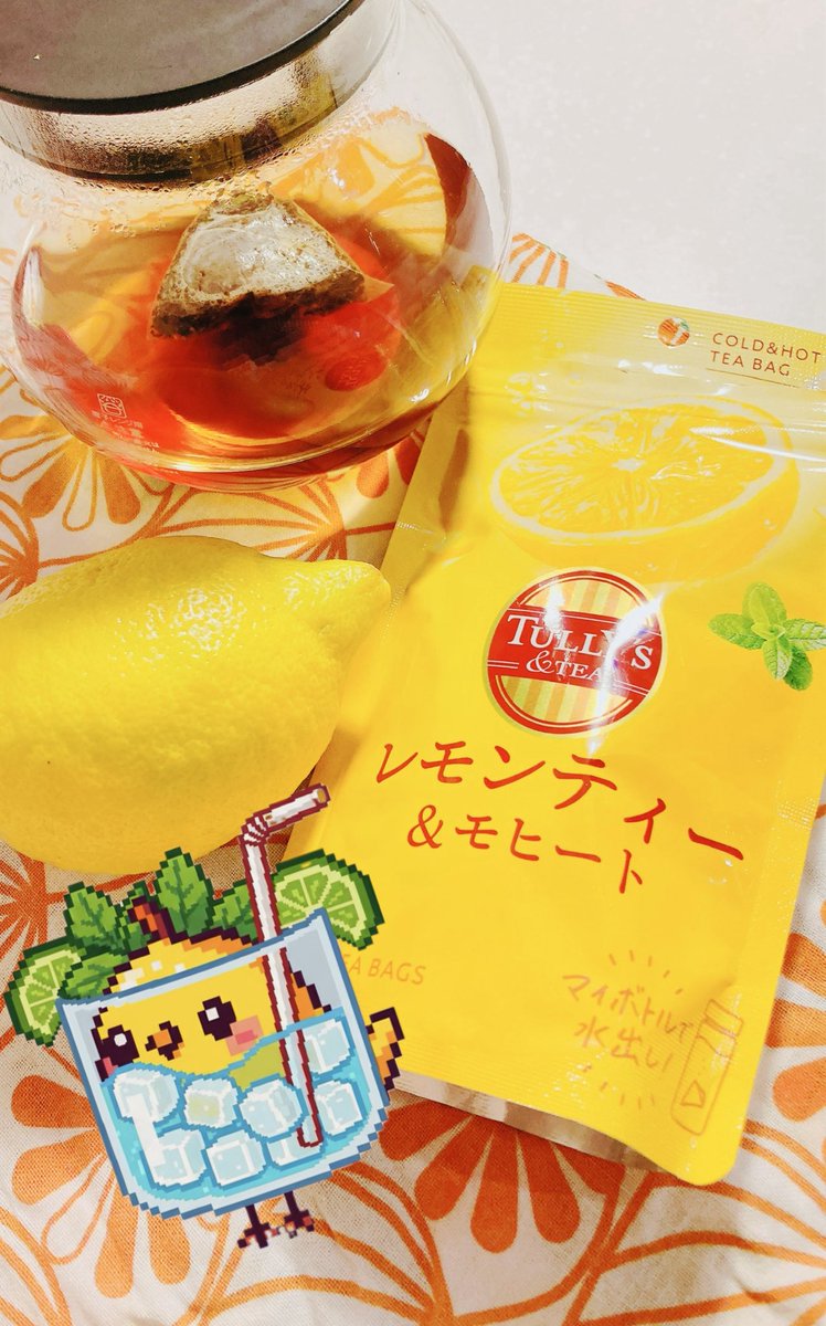 lemonbirdjp's tweet photo. お正月に楽しみにしていたタリーズさんのレモンティー＆モヒートを頂きました。追いレモンをする予定でしたがとてもしっかりとしたレモンの香りがしたのでそのまま美味しく頂きました。Lemon Birdさんはなぜかモヒートになってみたいとの事でとても忙しそうでした。 https://t.co/EDQmzeqGq3