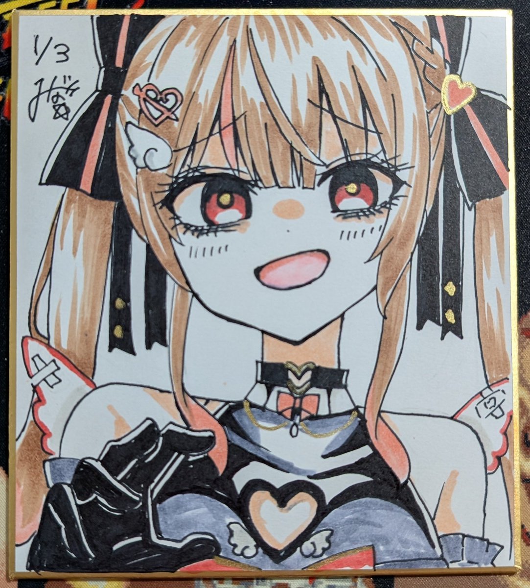 まいにち手描き色紙 三日目 闇堕ち魔法少女まつりちゃん