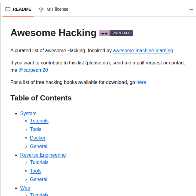 tom_doerr's tweet image. List of hacking tutorials and tools

github.com/1r0dm480/aweso…