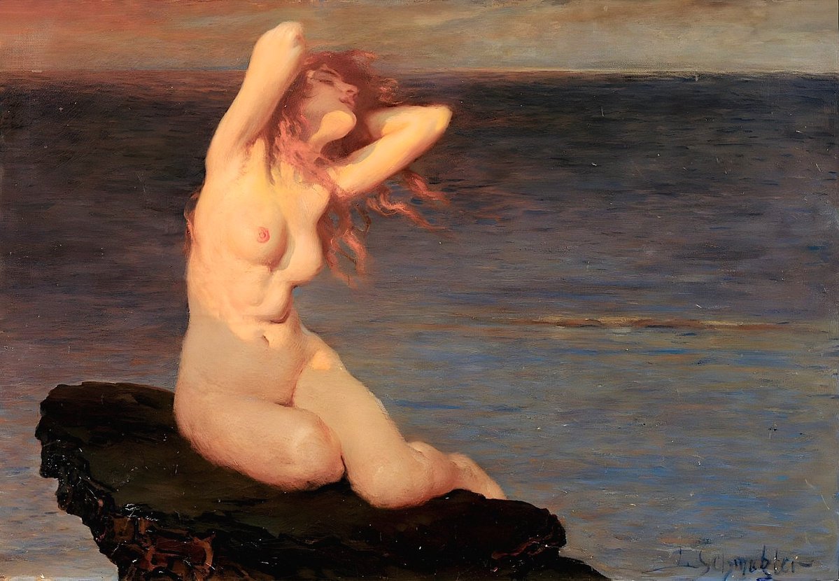 "Sirena",  del pintor checo-alemán Leopold Schmutzler (1864 – 1940).