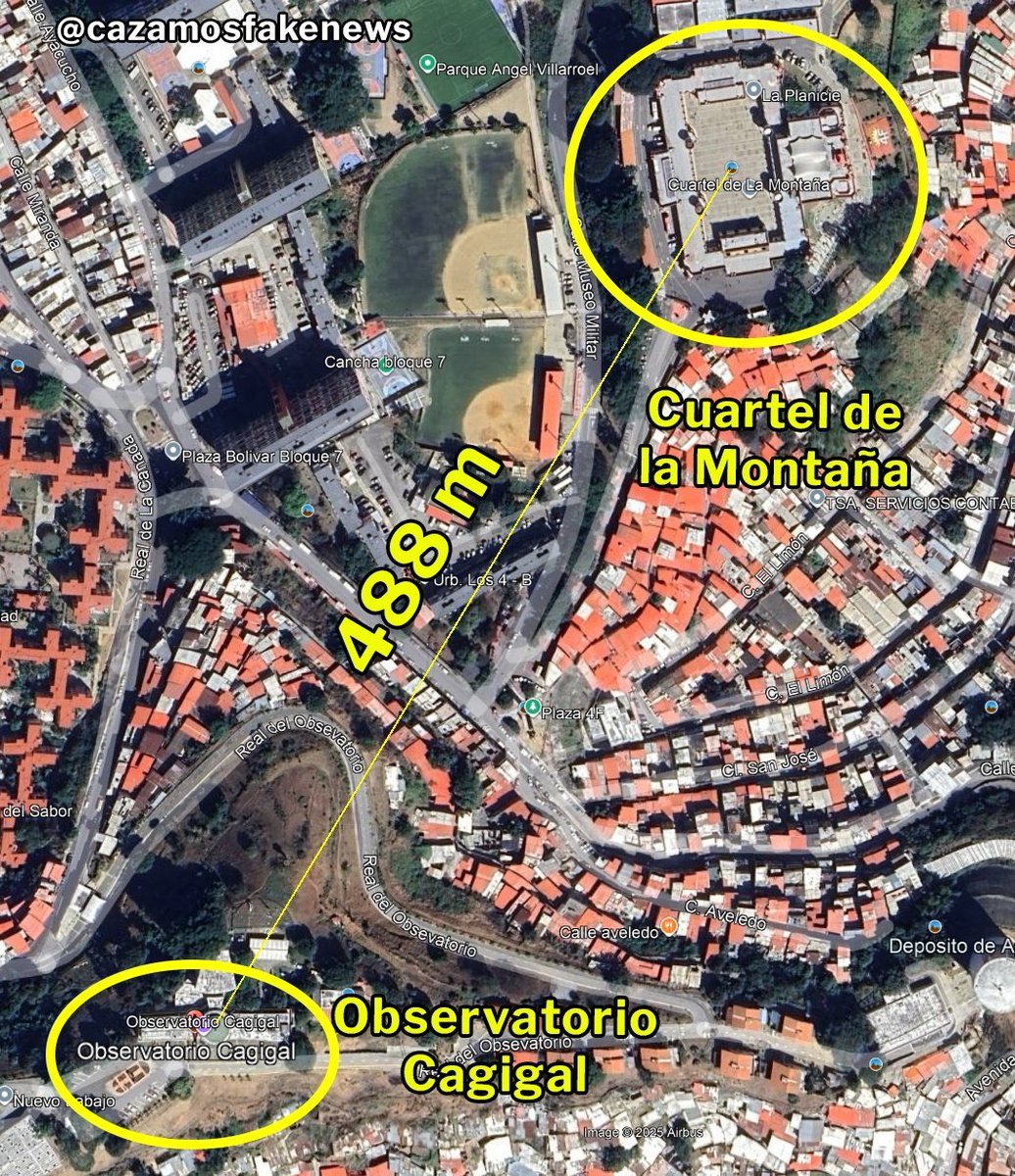 jesusdelacruzol's tweet image. 🚨🇻🇪🚫 Corrección 

El Cuartel de la Montaña 4F no fue atacado, sino al Comando General de la Milicia Bolivariana, antiguo Observatorio Gagigal, a 500 metros de Cuartel en cuestión