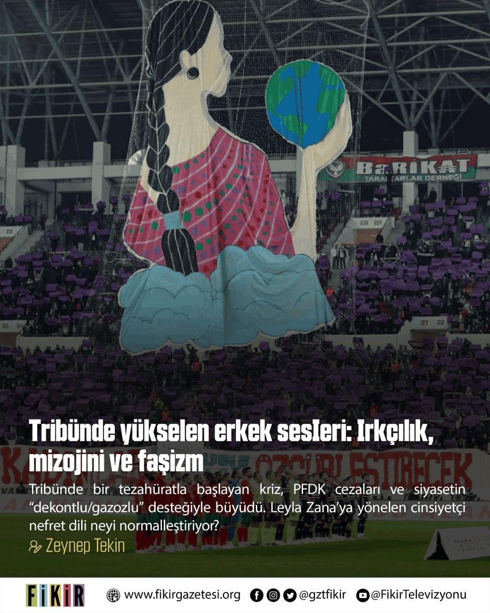 ⚽️ Tribünde yükselen erkek sesIeri: Irkçılık, mizojini ve faşizm

🎙️ Bursaspor taraftarı Alihan Demir, Devrimci Fenerbahçeliler'den (<a href="/DevFenerbahce1/">Devrimci Fenerbahçeliler</a>) Ekin Can Alıcı (<a href="/ekinovsk/">BOYKOT Can Alıcı</a>) ve HDK İstanbul Eş Sözcüsü (<a href="/hdkistanbul/">HDK İstanbul</a>) Didem Yılmaz, FİKİR'e konuştu.

🖊️ Zeynep Tekin