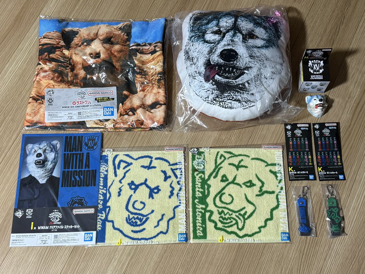 マンウィズ　一番くじ　フェイスクッション　セット　おまけ付き 近くの一番くじ売り場行ったら個人的今回の目玉のフェイスクッションと