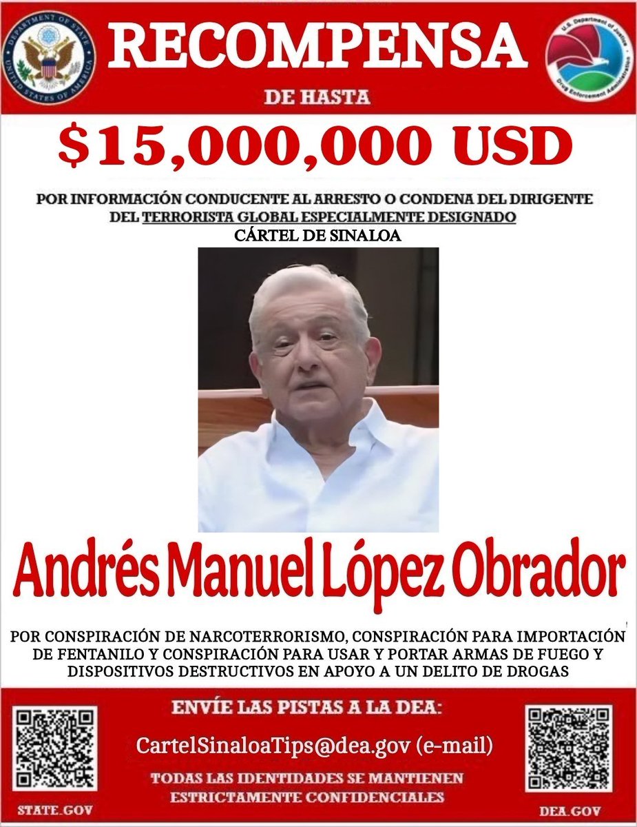martinvaldesr's tweet photo. Ahora que el @POTUS 🇺🇲 @realDonaldTrump logró capturar al Narcodictador de Venezuela 🇻🇪 Nicolás Maduro; se renuevan esperanzas en México 🇲🇽

#GraciasDonaldTrump
#VenezuelaLibre
#VivaVenezuelaLibre
#MaduroCapturado
#SiguesTúAMLO https://t.co/lTA5ANZsan
