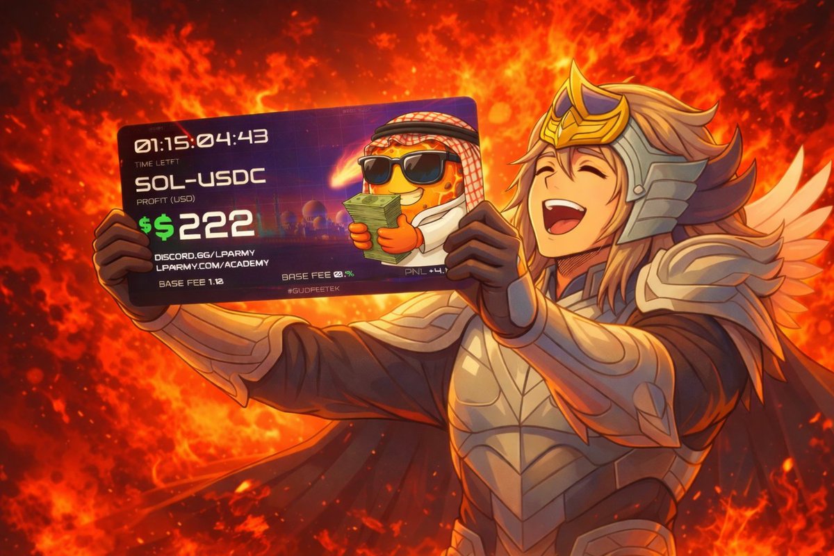 SwannyNFT's tweet image. I don’t see a single reason to just sit on spot in this market🫡

Same asset, but instead of letting it rot in your wallet, you DLMM it and farm fees nonstop🧠

Where’s the risk, seriously?👀

Up or down, you still have upside, while spot holders are literally leaving money on…