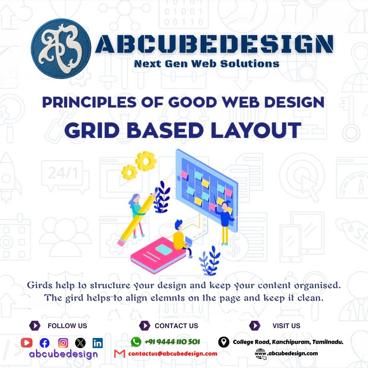 abcubedesign's tweet photo. Good web design starts with structure.
Grid-based layouts keep content aligned, clean, and easy to navigate.
Designed right by ABCubeDesign.

#WebDesign #GridLayout #UXDesign #ABCubeDesign https://t.co/YLtOVNujK7