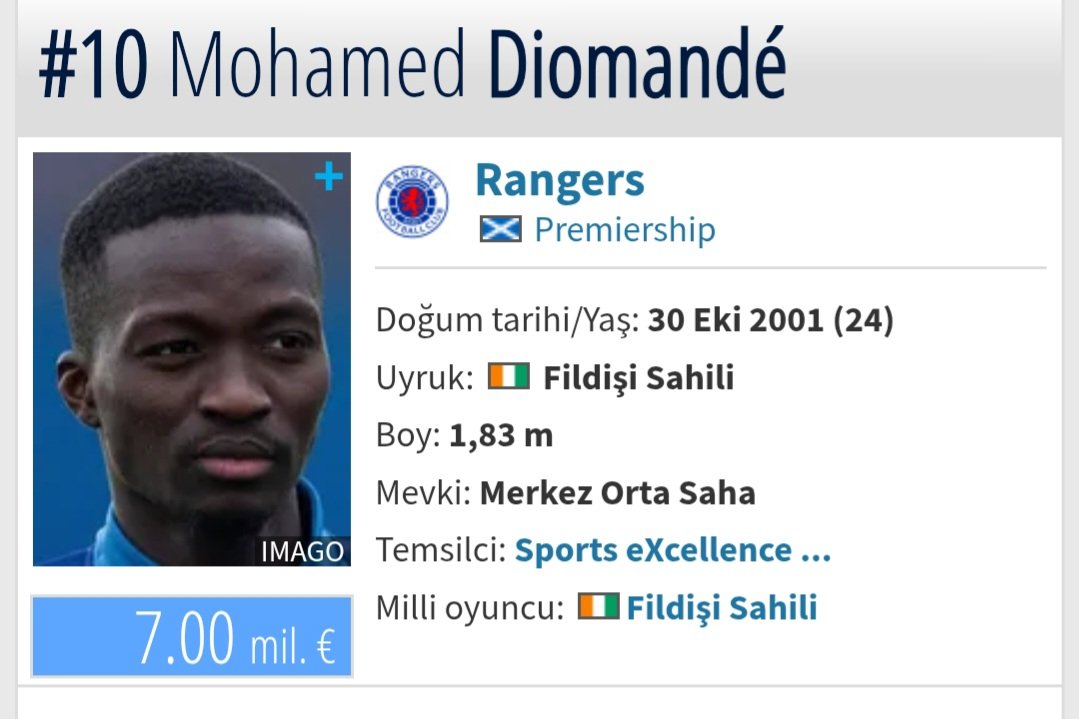 Rangerstaki Diomande'yi Orkun'un yanına ofansif, dinamik 8 numara olarak acilen almamız lzm, hmn yoksa mamadou sangare de olduğu gibi elimizden kaciririz <a href="/Besiktas/">Beşiktaş JK</a> <a href="/SerdalAdali_x/">Serdal Adalı</a>