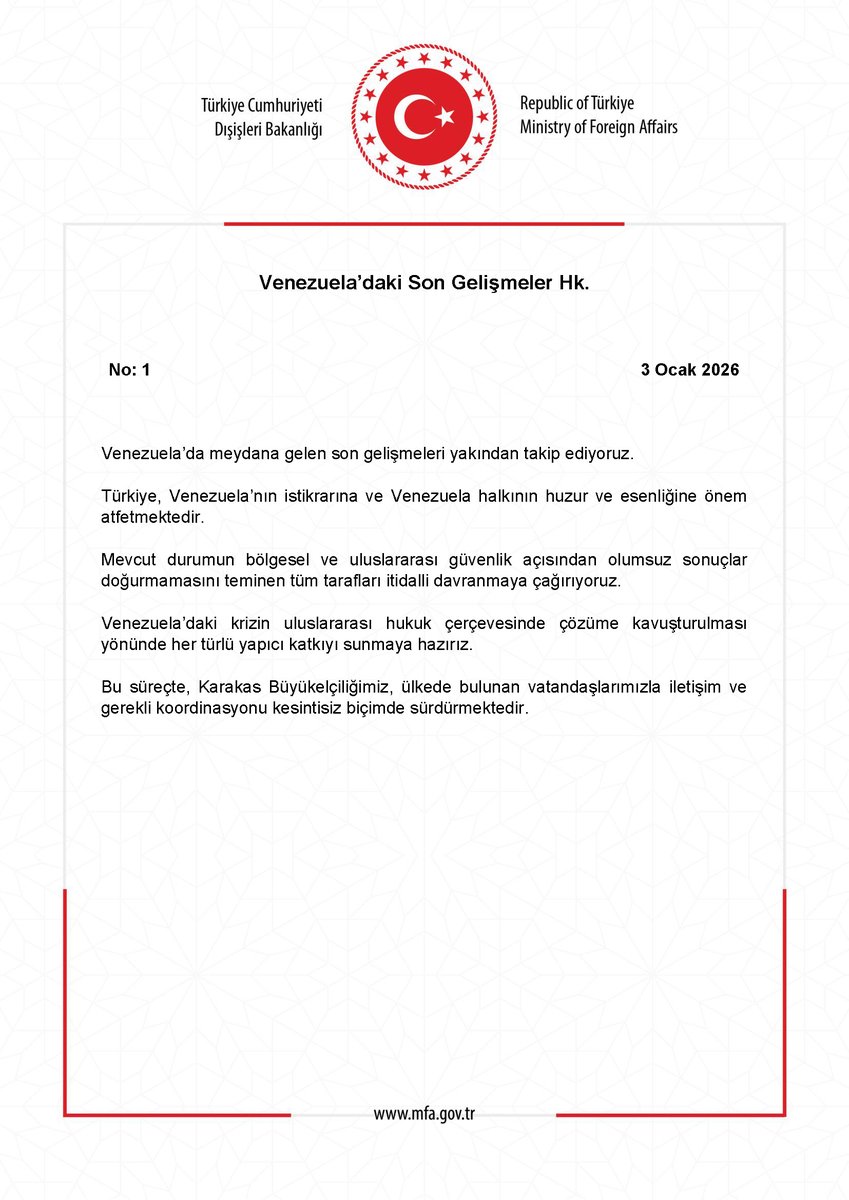 Venezuela’daki Son Gelişmeler Hk. mfa.gov.tr/no_-1_-venezue…