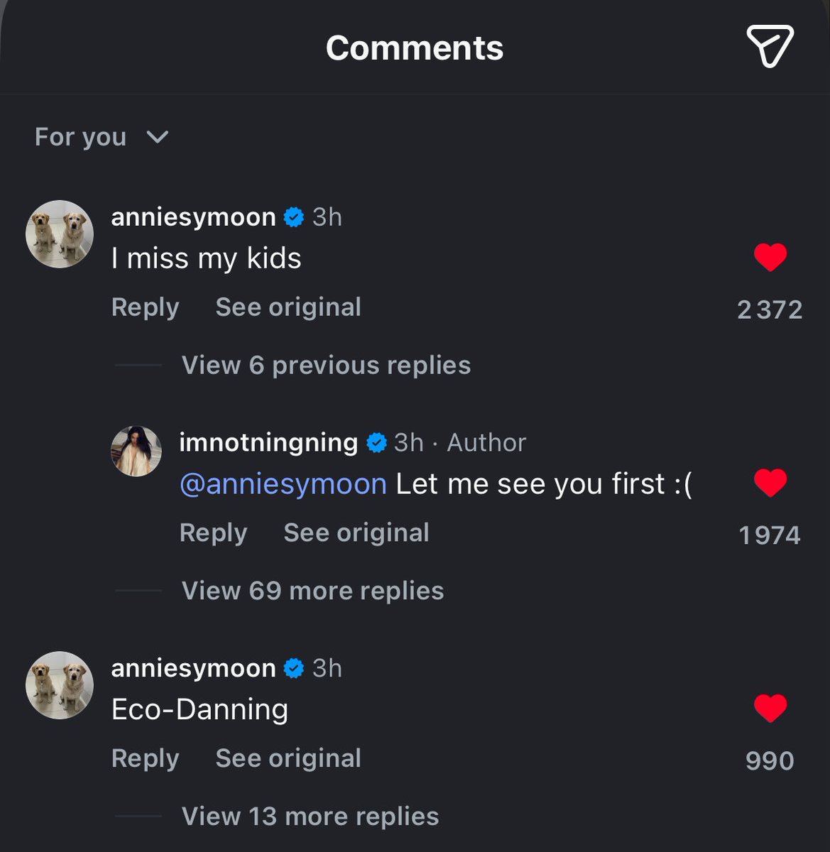 aboutadp's tweet image. NINGNING WITH ANNIE’S DOGS IN HER HOUSE 🥹 woah they’re actually way closer than I thought