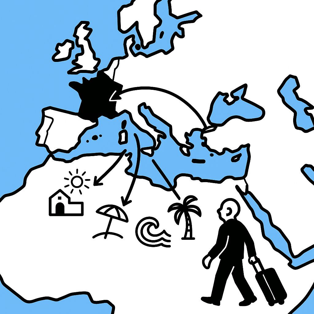 🌍 Plus de 2,5 millions de Français vivent à l’étranger. Et les retraités suivent le mouvement : inflation, impôts, loyers… nos aînés cherchent un nouveau souffle sous des cieux plus doux. #FinancePerso (Source : estimations gouvernementales)