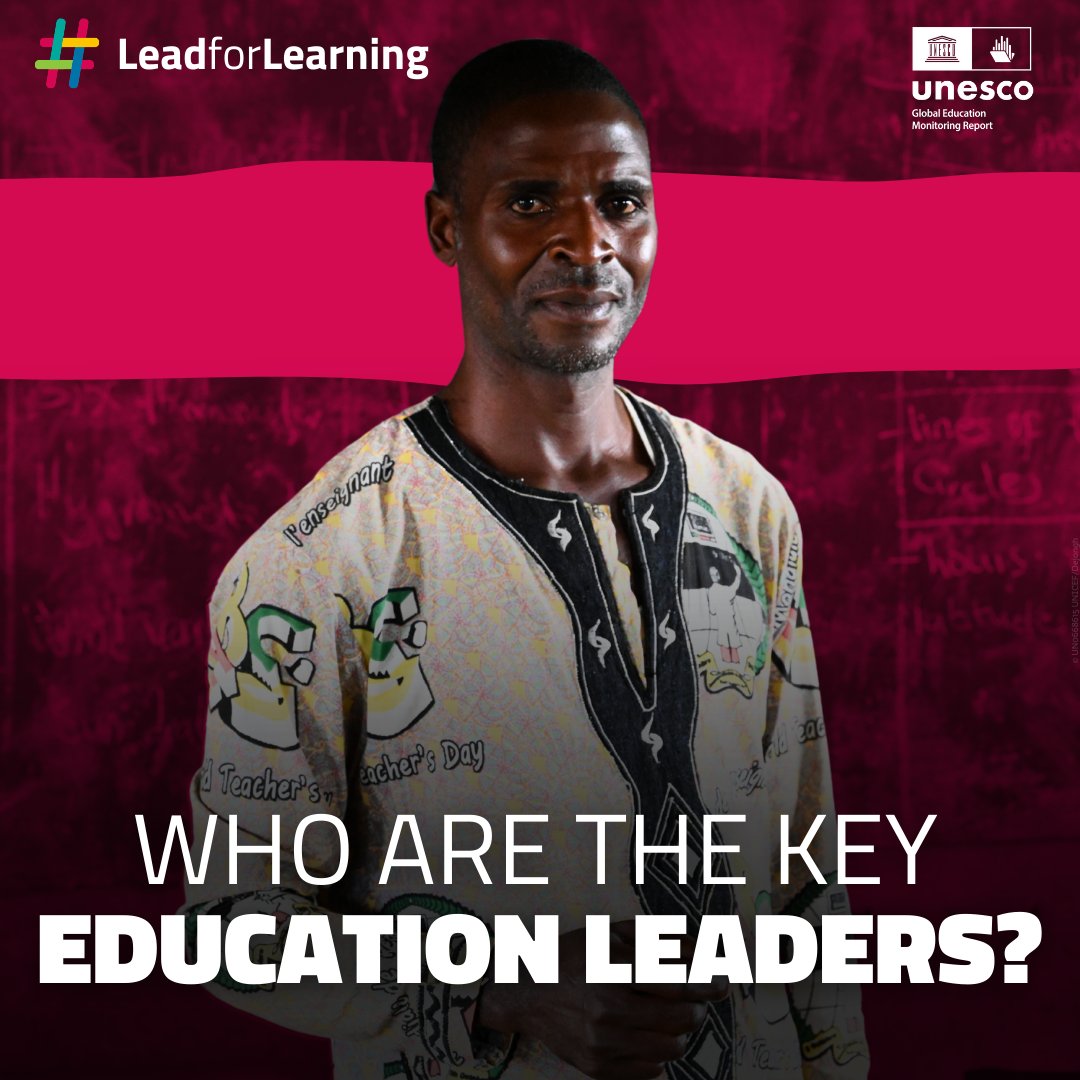 GEMReport's tweet photo. Education leadership takes many forms:
School leaders shape learning environments
Middle leaders bridge policy & practice
System leaders implement policies
Political leaders set national priorities
Activists, businesses & media hold decision-makers accountable.
#LeadforLearning https://t.co/MEhE3kWmJh