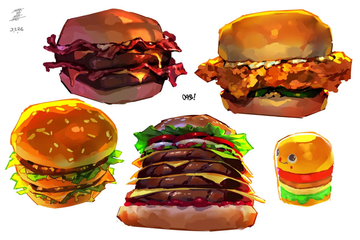 5 hamburgers