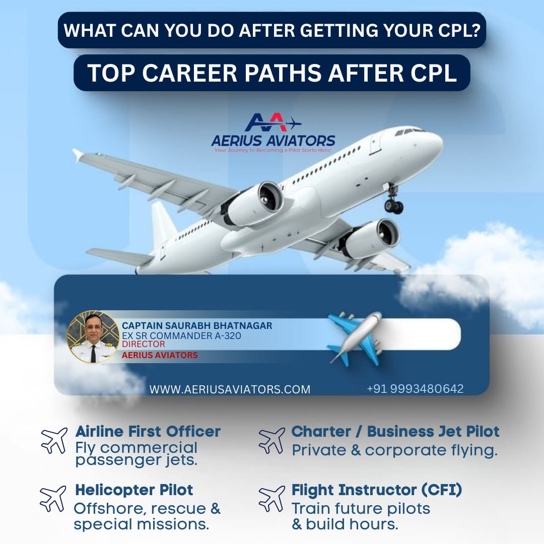 aeriusaviators's tweet photo. 🚀✈️ Got your CPL? Your real journey starts NOW. ✈️🚀

A Commercial Pilot License doesn’t give you one path — it opens multiple aviation careers 🌍

🛫 Airline First Officer – Fly commercial passenger jets
🛩️ Charter / Business Jet Pilot – Private &amp; corporate flying https://t.co/IF4iZSwaAu