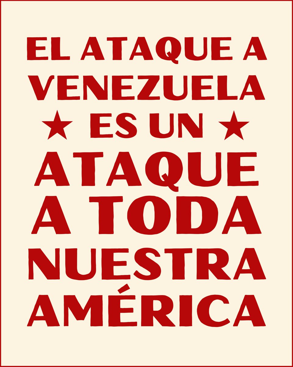 ImprentaRep's tweet image. No se confundan. El ataque a Venezuela es un acto de invasión para dominar a todos nuestros pueblos.

Venezuela no se va a rendir. Mucho se ha caminado por la libertad y la justicia. Es un pueblo preparado, con nervios de acero, que va a resistir. Al resto de la América le…