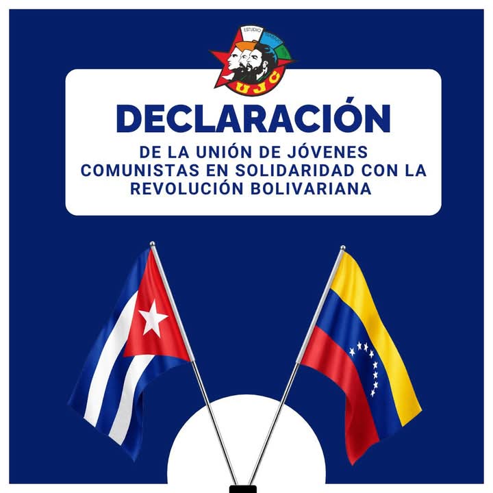 MinfarC's tweet photo. Los jóvenes cubanos condenamos el criminal ataque yanqui contra Venezuela.

El Gobierno de Estados Unidos ha perpetrado terrorismo de Estado contra el pueblo de Venezuela y nuestra región. Es un grave asalto a América Latina y el Caribe como Zona de Paz. https://t.co/8igLAZ3vnw