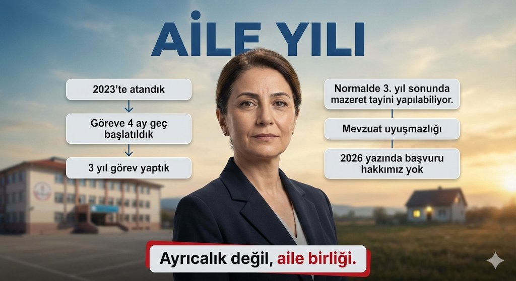 TayinHakki2026's tweet photo. .2023 Eylül atamasıyla göreve başlayan öğretmenler olarak 3 yıllık fiilî görev şartını yerine getiriyoruz. Aile Yılı ilan edilen bu süreçte, aile birliği hakkının sağlanması hem hukuken hem vicdanen büyük önem taşıyor. Bu konuda yapılacak kapsayıcı bir düzenlemenin sahadaki öğretmenlere güç verecektir. @Yusuf__Tekin @cftcblnt #2023EylülAtamasıAileBirligi