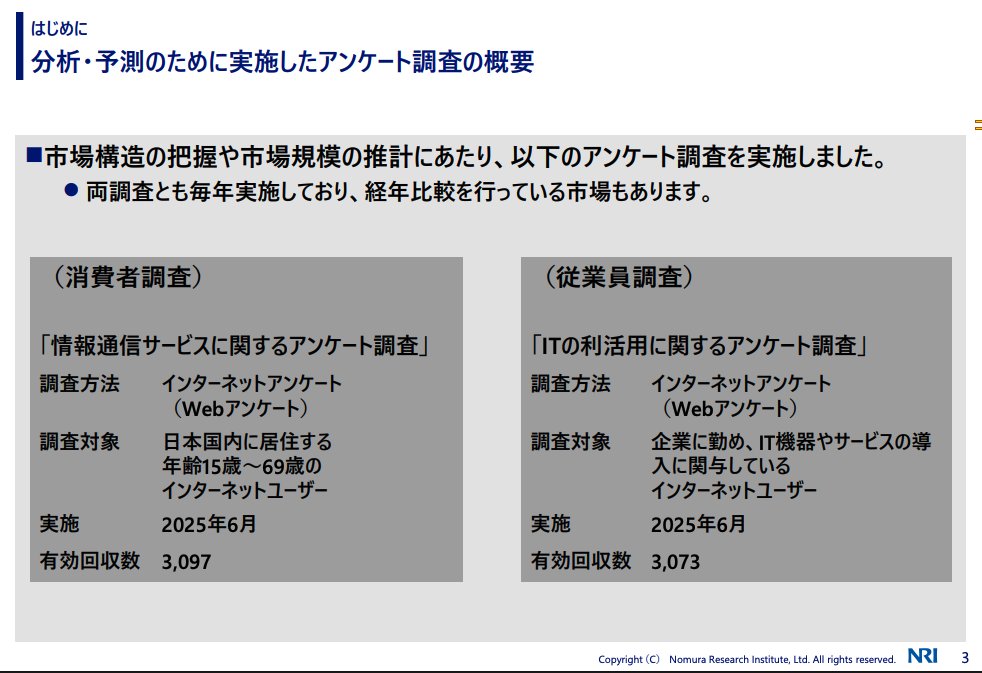 MacopeninSUTABA's tweet photo. NRIが公開した「ITナビゲーター2026年版」が有益。

生成AIが「ツール」から「自律型エージェント」へ進化する潮流や、メディア・コンテンツ産業の構造変化など、2031年までの市場予測を網羅。IT・コンサル業界に関わるなら、今後の戦略立案の「座標軸」になる。

こちら👉
https://t.co/M0xfI5SPd1 https://t.co/VOZmQZUGSK