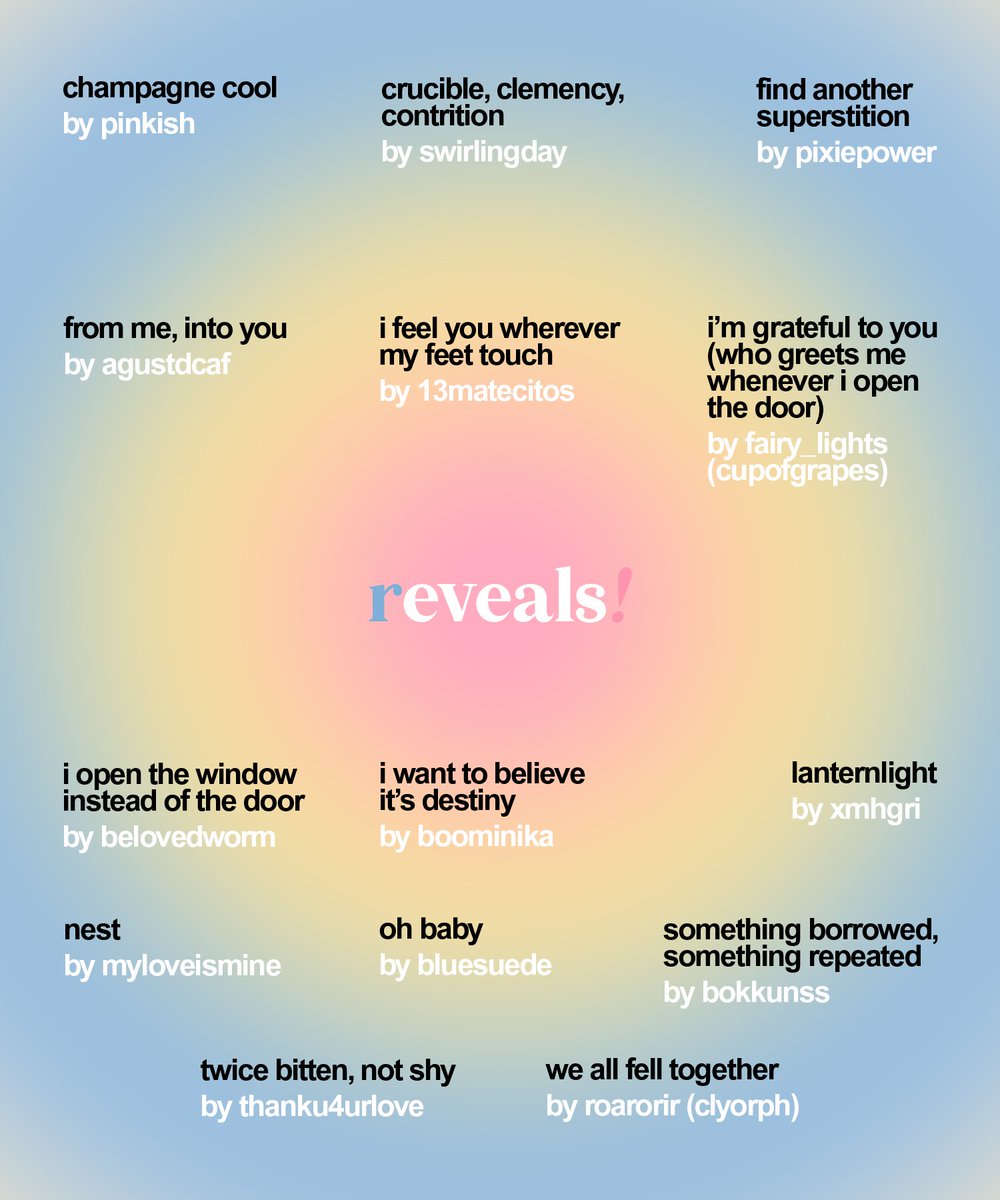 svtpolyfest's tweet image. 🩷 author reveals!! (and late submissions on the way, so there's still a bit more to look forward to ;))))