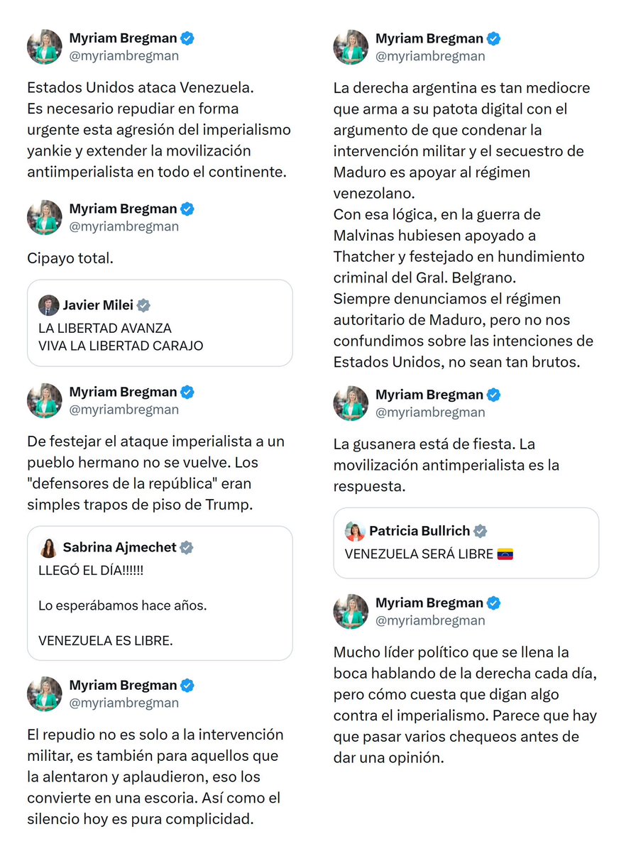 porquetendencia's tweet image. "Myriam":
Por los tweets de @myriambregman tras el ataque de Estados Unidos contra Venezuela