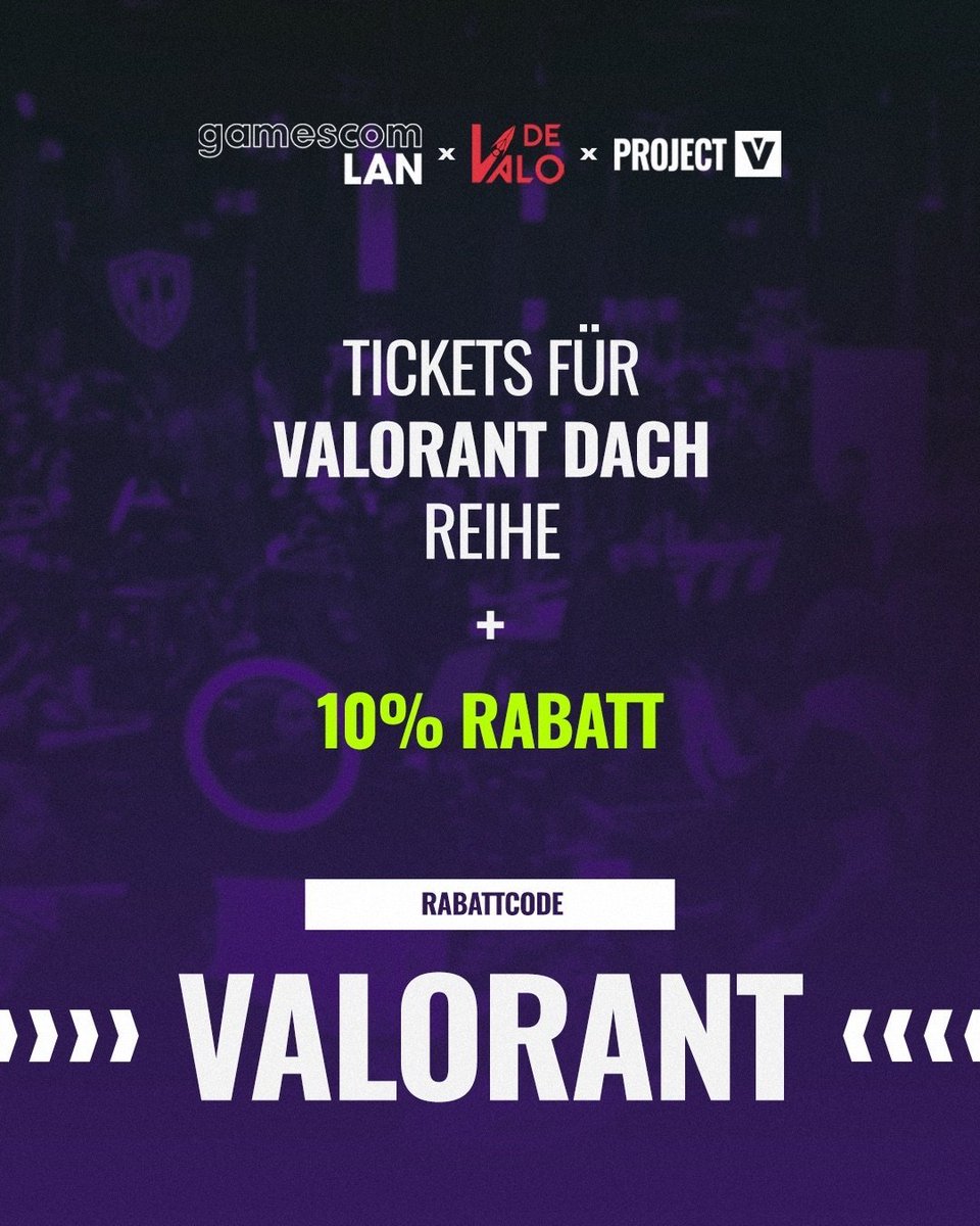 projectvgg's tweet image. Auf der @GamescomLAN haben @PlayValoDE und wir dieses Jahr was ganz besonderes für euch!    

Mit dem Code "VALORANT" könnt ihr nicht nur 10% auf den Ticketpreis sparen sonder euch auch einen Sitzplatz in der Valorantreihe sichern!    

Außerdem haben wir auch tournament wise was…