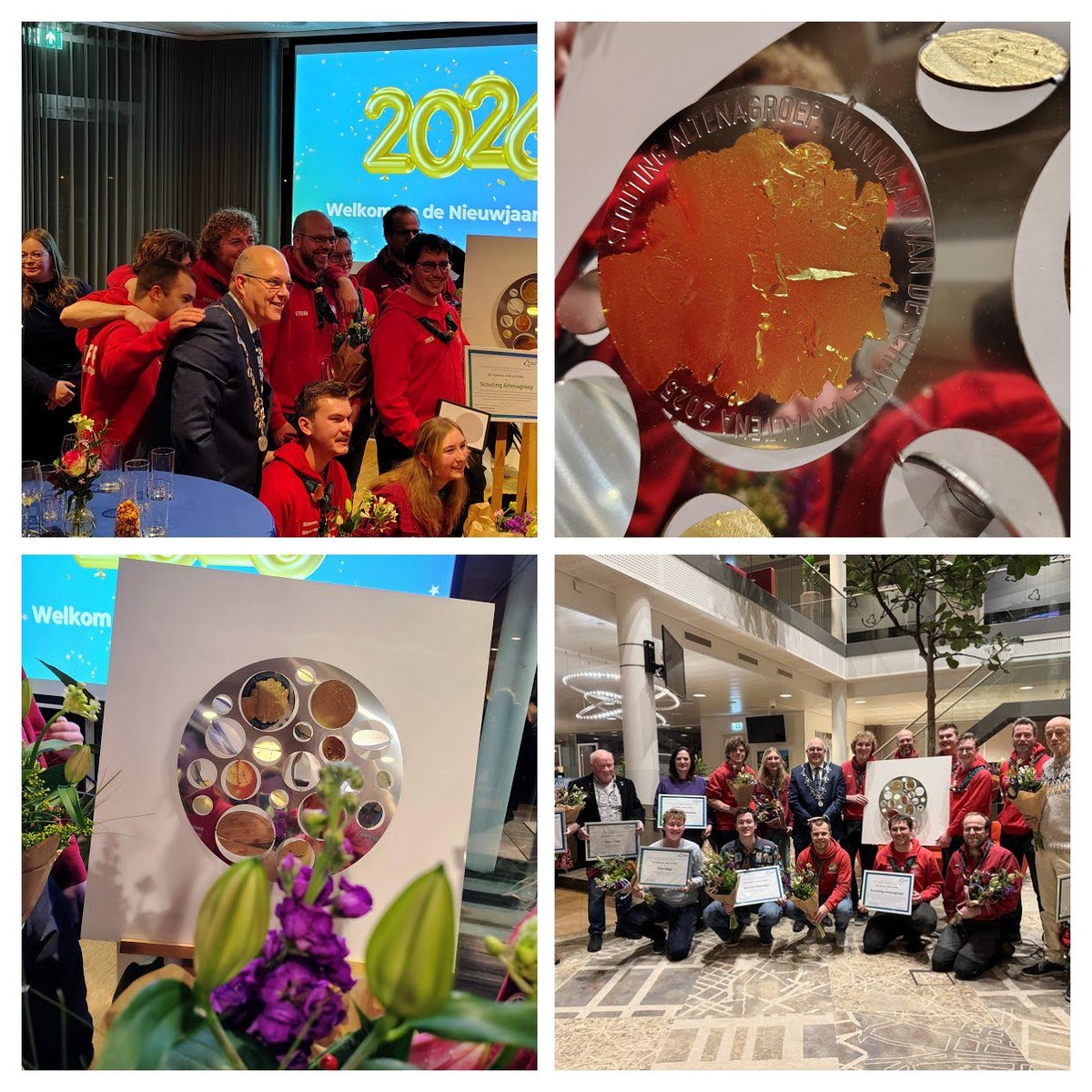 Altenagroep's tweet photo. Op 2 januari werden de Kristal, Parel en Schaal van Altena uitgereikt op de nieuwjaarsreceptie van de Gemeente Altena. De Altenagroep was naast de Xinix en de Sleeuwijkse Korfbal Vereniging genomineerd voor de Schaal van Altena. En deze hebben wij uit handen van de [1/2] https://t.co/x0pnXvj84u