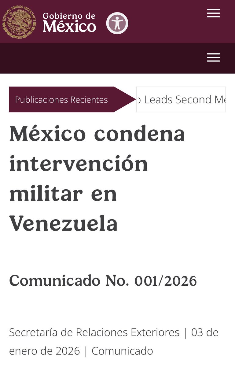 A ver <a href="/Claudiashein/">Claudia Sheinbaum Pardo</a>, no te equivoques, no hablas a nombre de México. Hablas desde el fondo de tu corrupción y tus lealtades.

No condenas una intervención: defiendes una dictadura porque ese siempre fue el destino que soñaron para este país y no citas a la <a href="/ONU_es/">Naciones Unidas</a> por convicción