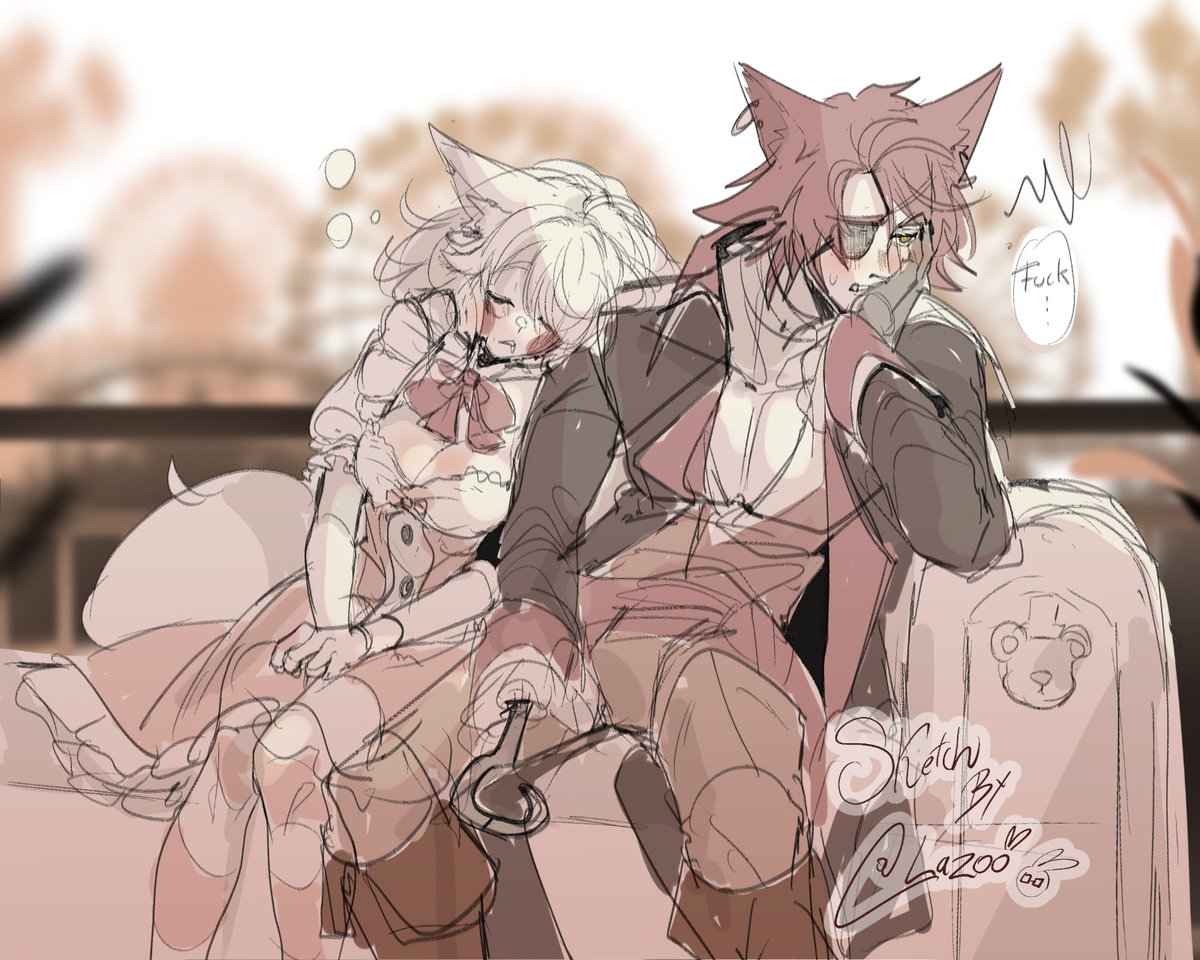 Let's remember more together~ 🦊🦊🌸✨💕 I love them so much 🌷 #sketch  #foxangle, image size:1200x960