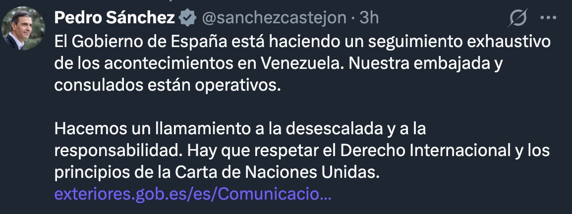 🌎 Venezuela bajo tensión: el mundo se pronuncia y se divide

➡️Guatemala pide un cese a las acciones militares y reafirma la Carta de la ONU; México condena la intervención armada citando el art. 2 de la ONU.

➡️  España llama a la desescalada; Rusia acusa de agresión a EE. UU.