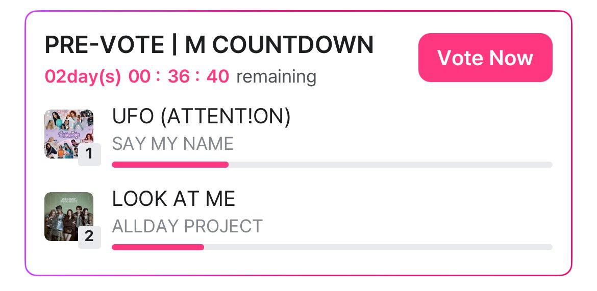 DAYONEs, Pre-Voting for M Countdown has started. Please use all devices available and cast 5 votes per device at Mnet Plus.

THIS IS OUR LAST CHANCE TO GIVE LOOK AT ME ITS 1ST WIN ‼️